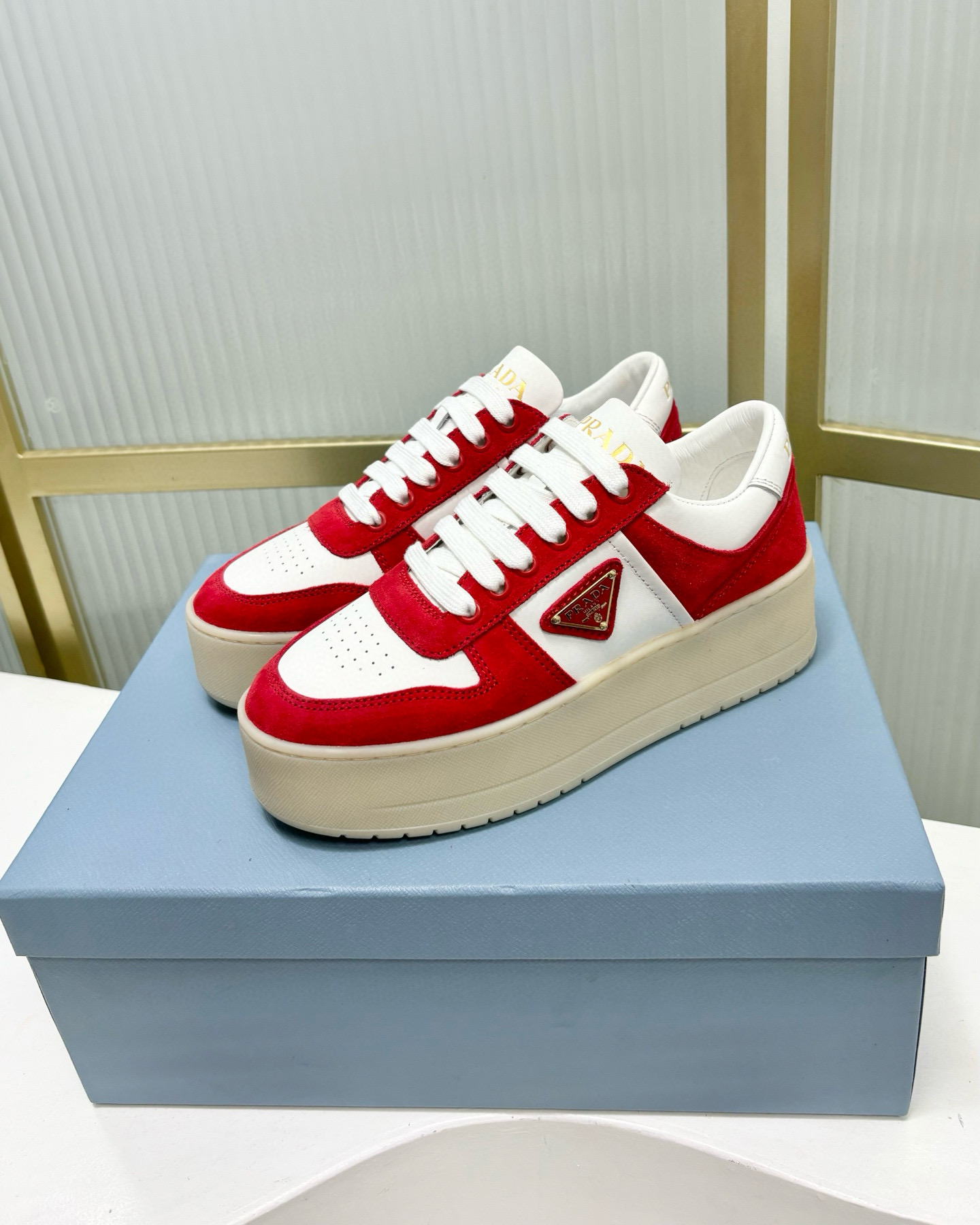 프라다 5cm 여자 스니커즈 신발 운동화