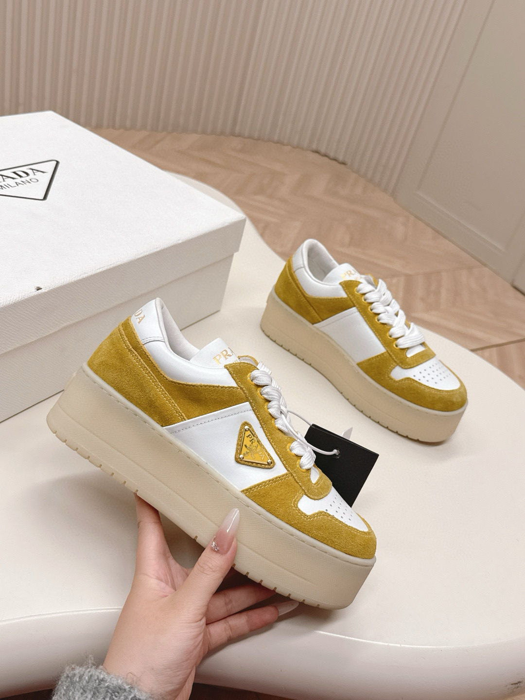 프라다 5cm 여자 스니커즈 신발 운동화