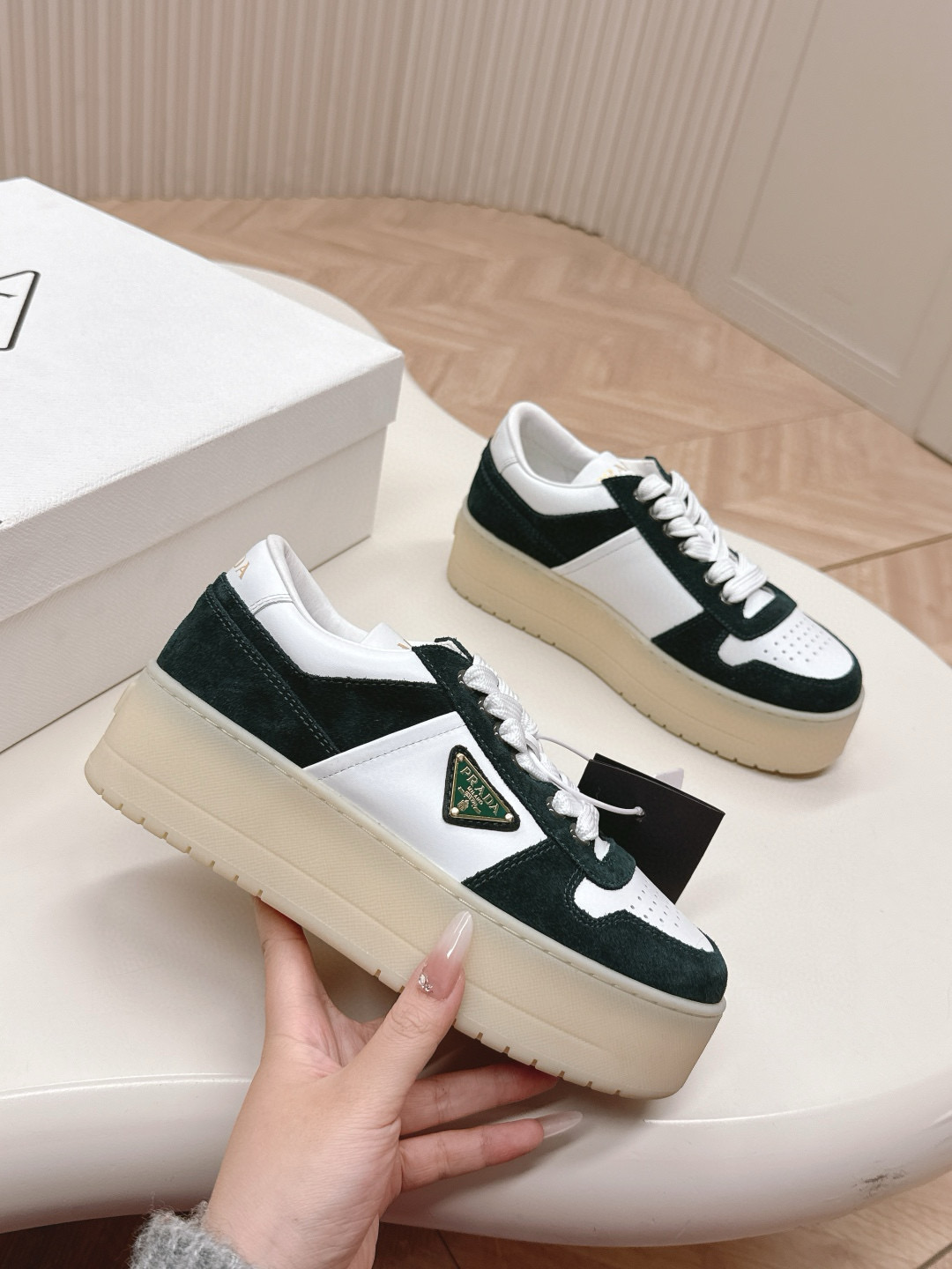 프라다 5cm 여자 스니커즈 신발 운동화