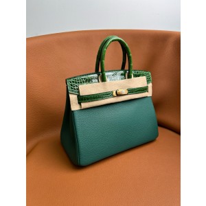 에르메스 5컬러 터치 버킨백 25 토고가죽 악어가죽 여자가방