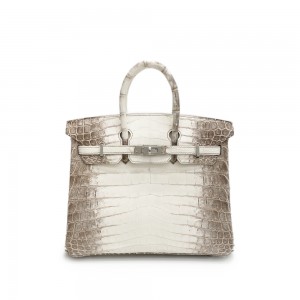 에르메스 퀸의 상징 히말라야 은장 버킨백 25 악어가죽